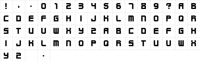 Funky Regular  glyph index