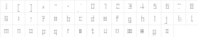 GridNormal Regular  glyph index