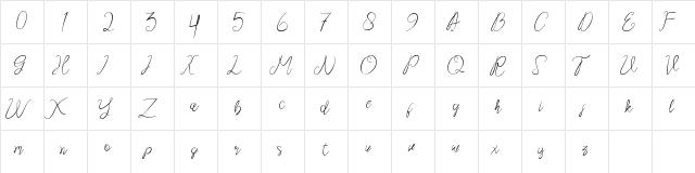 Stay at Home Regular  glyph index