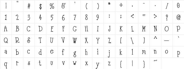 Scrap Serif Regular  glyph index