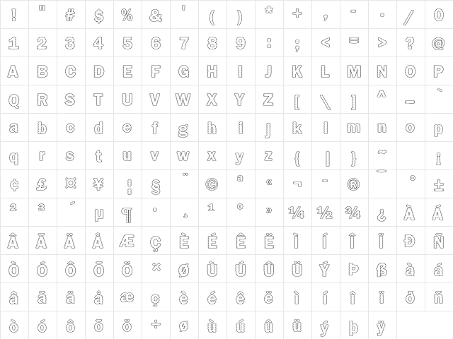 DTCFranklinGotM39 Regular  glyph index