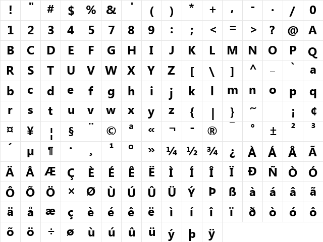 Microsoft New Tai Lue Bold  glyph index