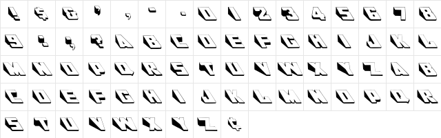 Wedgie Regular  glyph index