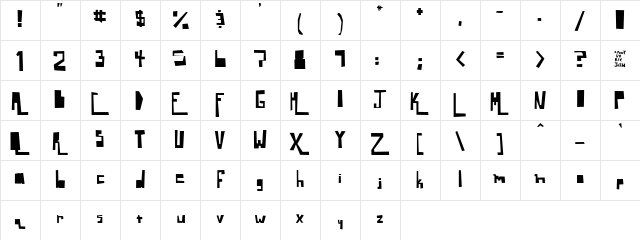Sixty Percent Less Sassmouth Regular  glyph index