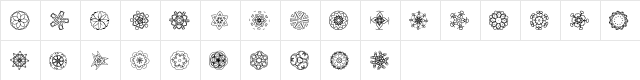 JI Kaleidoscope Bats 5 Regular  glyph index