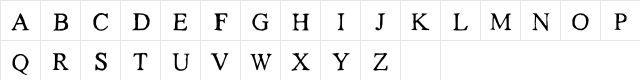 Kalapitka Regular  glyph index
