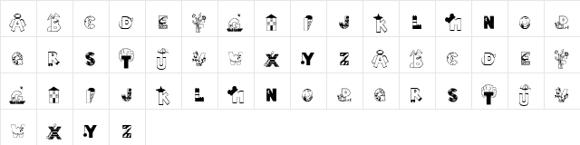 LMS A Is For Angel Regular  glyph index
