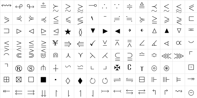 msam8 Regular  glyph index