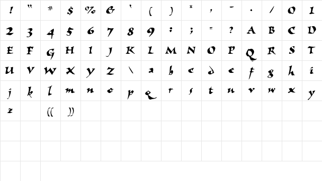 NomadScriptSSK Regular  glyph index