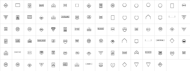 CK Family Trip Symbols Regular  glyph index