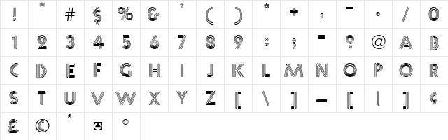 VibroText Normal  glyph index
