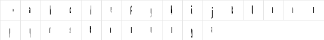 00ne Minicut 6 Regular  glyph index