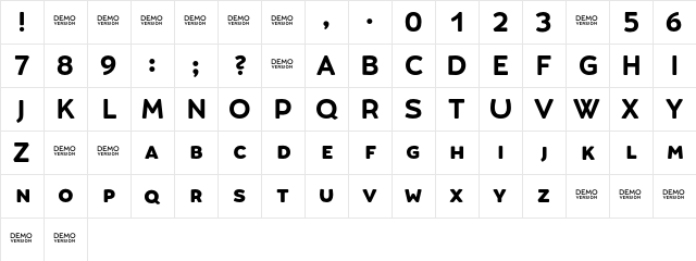 Umba Soft SC Bold Demo  glyph index