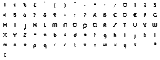 Twinkie Display SSi Regular  glyph index