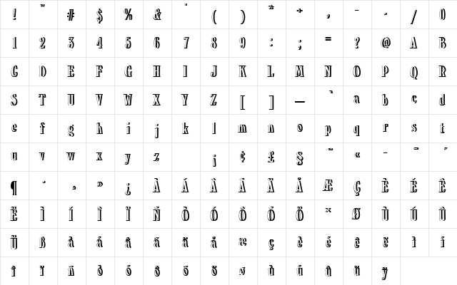 WindsorEloDRe1 Regular  glyph index