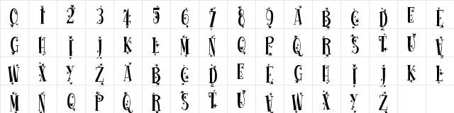 Happy New One Regular  glyph index