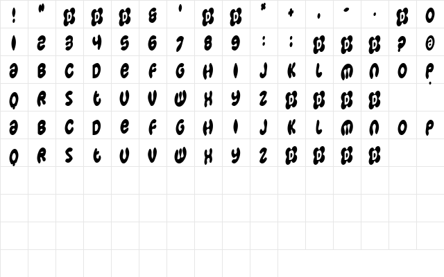 SummerOfLove Regular  glyph index