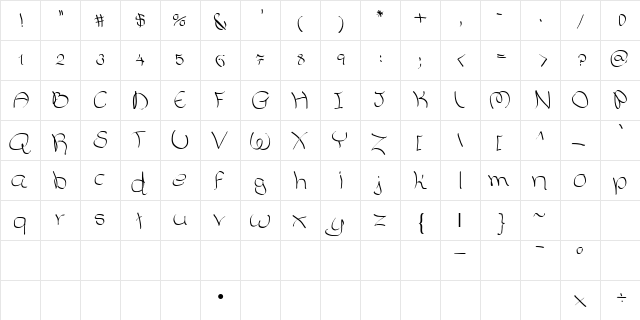YaelOkFch Regular  glyph index