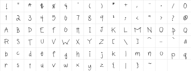 CK Cindy Regular  glyph index