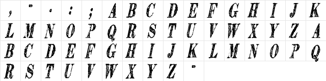 Extranger sol tfb Regular  glyph index