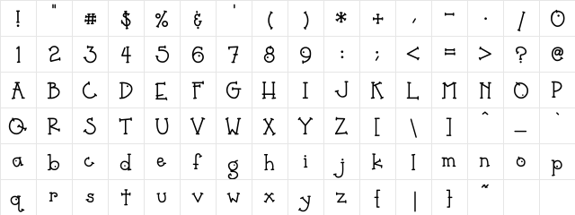 DJ Serif Regular  glyph index