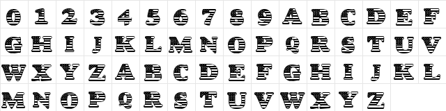 LMS Star Spangled Regular  glyph index