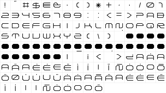 TRACK Normal  glyph index