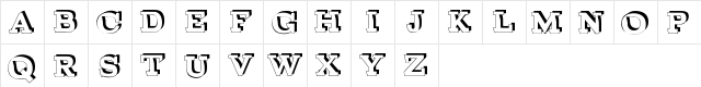 BROKEN DEPTH demo Regular  glyph index