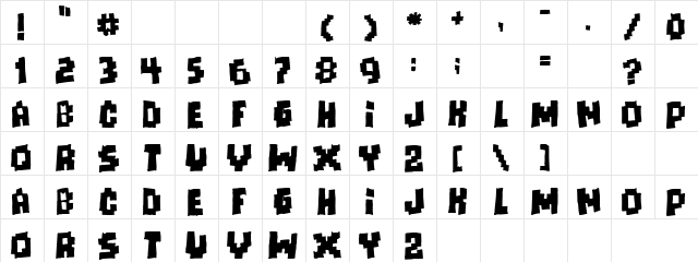 Harris debris Regular  glyph index