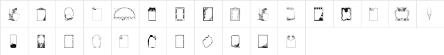 KiddyFrames Regular  glyph index