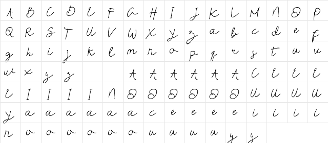 Thifa DEMO Regular  glyph index