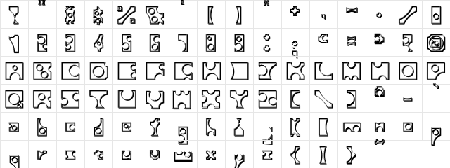 Toolego-Walled Regular  glyph index