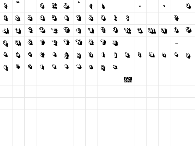 Murdock Bold  glyph index