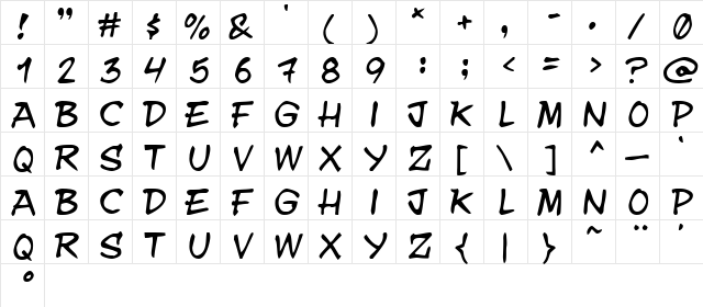 y.n.w.u.a.y Regular  glyph index