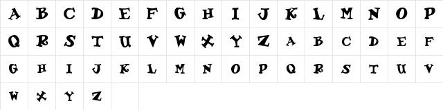 TooCoolSCapsSSK Bold  glyph index