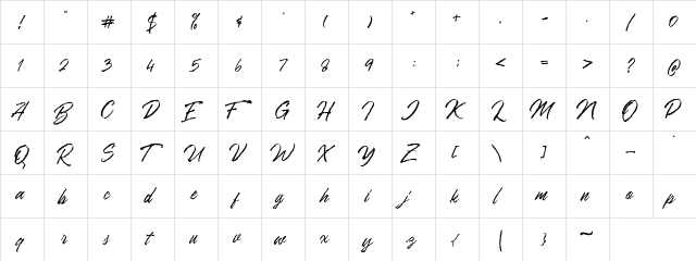 Ranshell DEMO Regular  glyph index