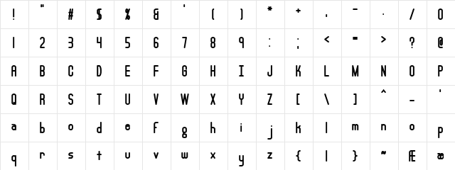 Lucid Type A (BRK) Regular  glyph index
