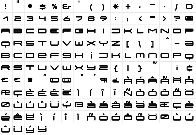 Rung Bold  glyph index