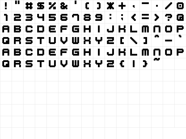 M41_LOVEBIT Regular  glyph index