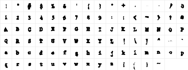 Type2 Regular  glyph index