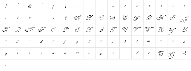 Carmel Script SSi Regular  glyph index