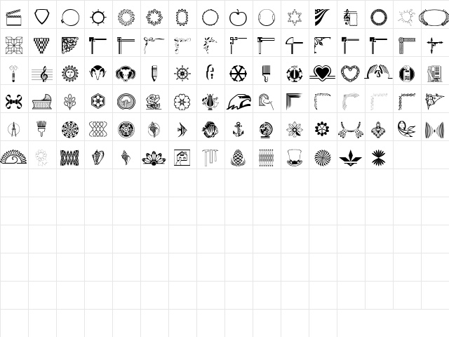 MissCellaneous Regular  glyph index