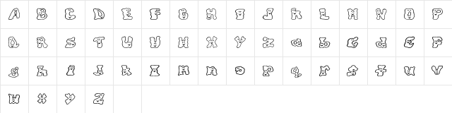 silly_willys Regular  glyph index