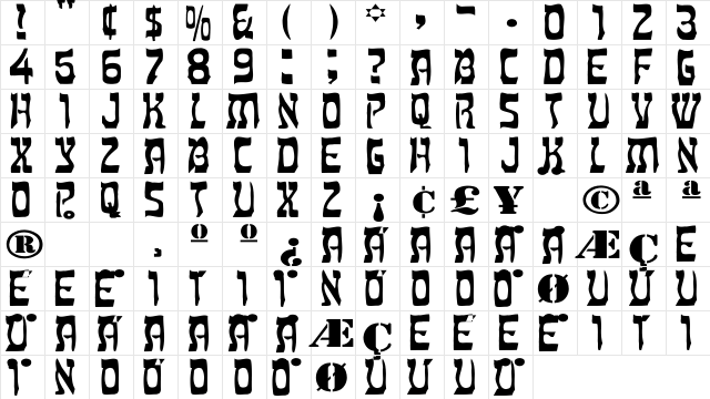 Moses-Light Wd Regular  glyph index