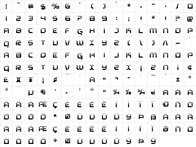 Zero Prime Halftone Regular  glyph index