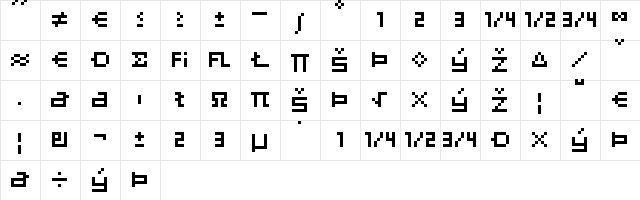 Eboy EXTAlphaExpert  glyph index
