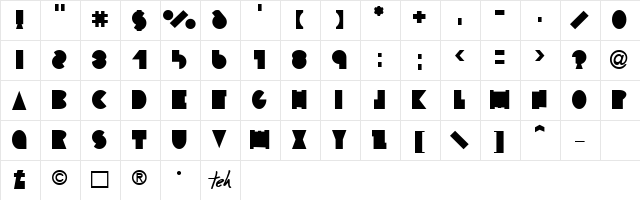 Inscruta Normal  glyph index
