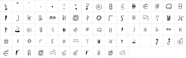Pochoclos Regular  glyph index