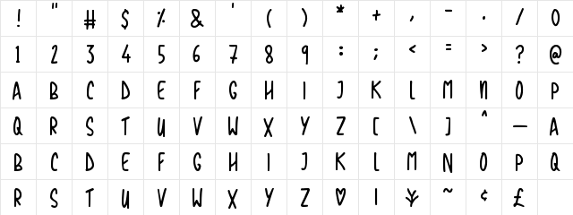 Love The Trees Regular  glyph index