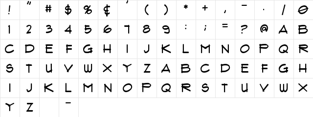 Flux Regular  glyph index